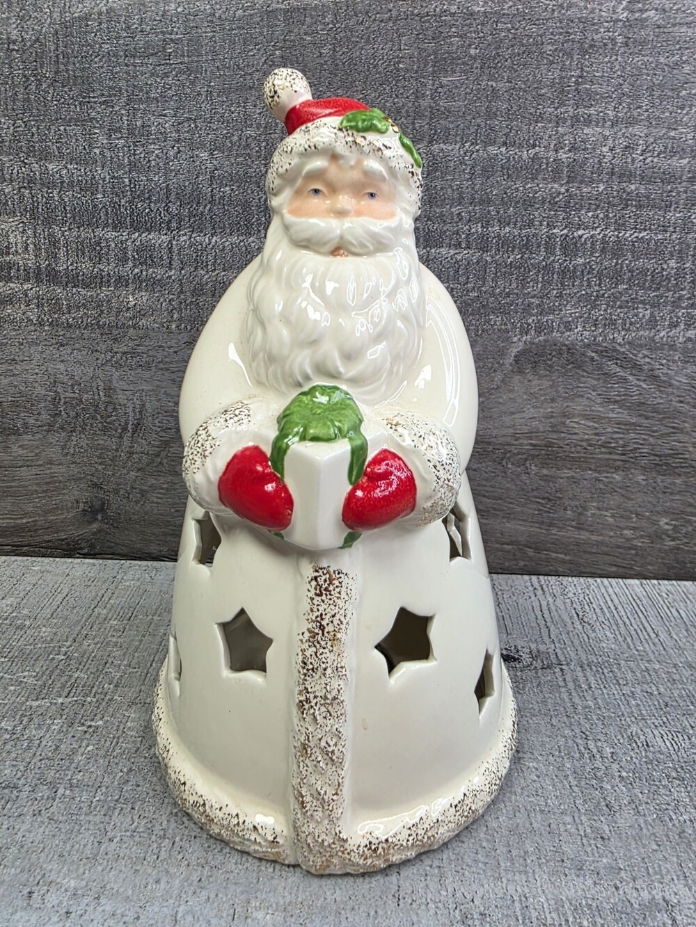 Lenox Seasons Sparkle Santa Multi Color Light Up Figurine Stars Whimsical b264